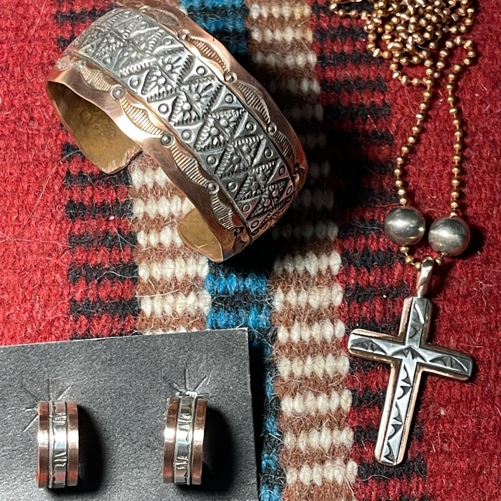 SOLD ….Beautiful Sterling and Copper Set